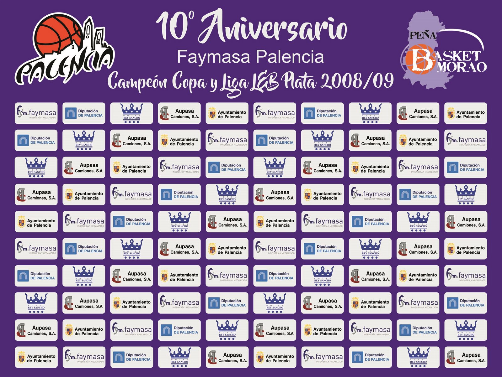 Homenaje 10º Aniversario del Ascenso a LEB Oro de Faymasa Palencia y cena homenaje