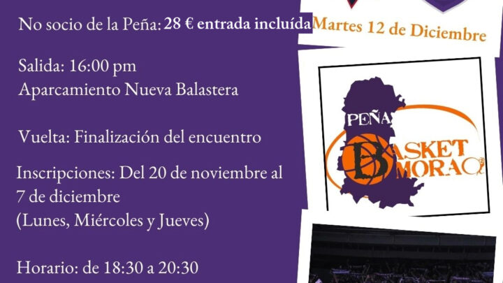 La Peña Basket Morao te lleva a Vitoria para animar a Zunder Palencia
